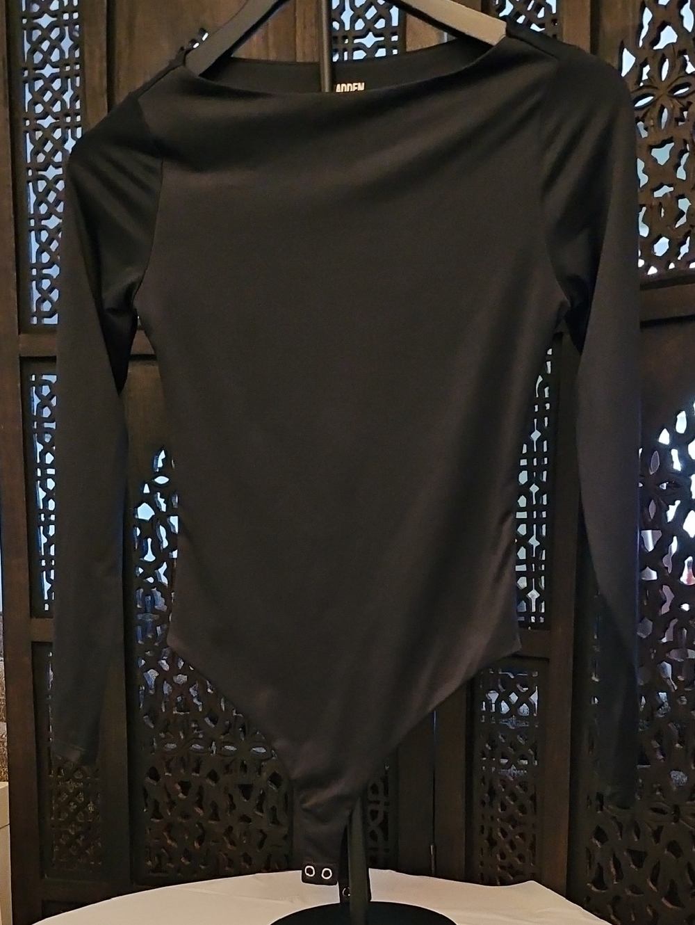 Black Long-Sleeve Bodysuit by L'APPEN